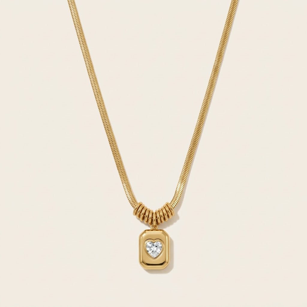 Sedona Crystal Filled Heart Necklace