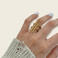 Venice Asymmetrical Double Layer Ring