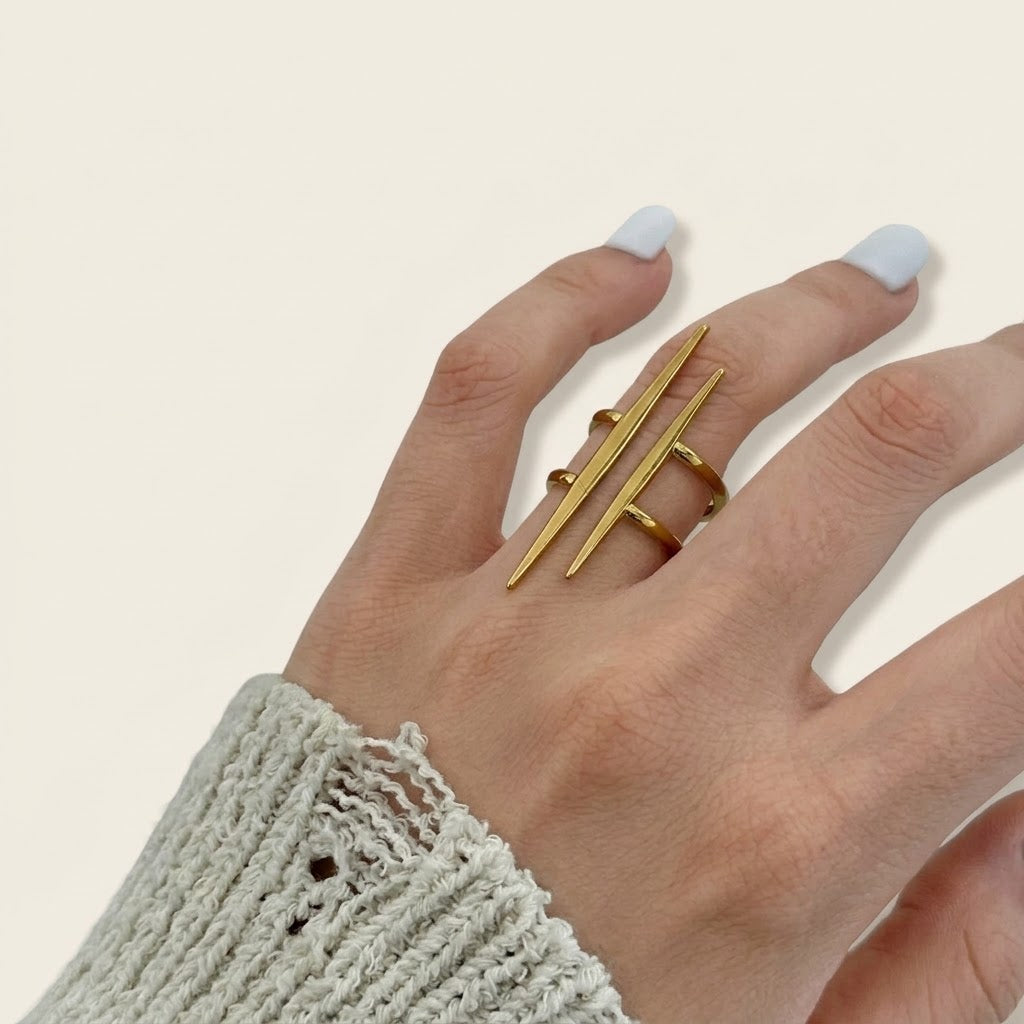 Venice Asymmetrical Double Layer Ring