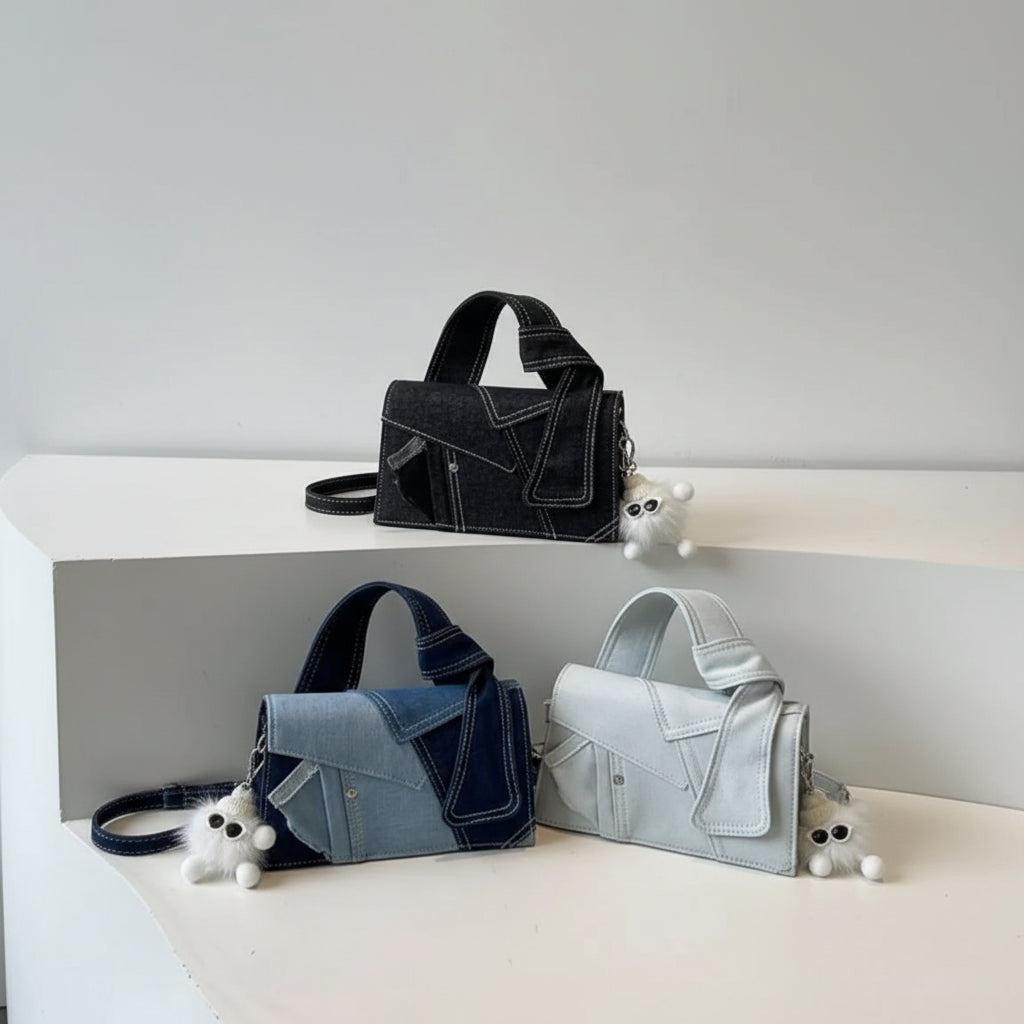 Mazarine Denim Patchwork Crossbody Bag