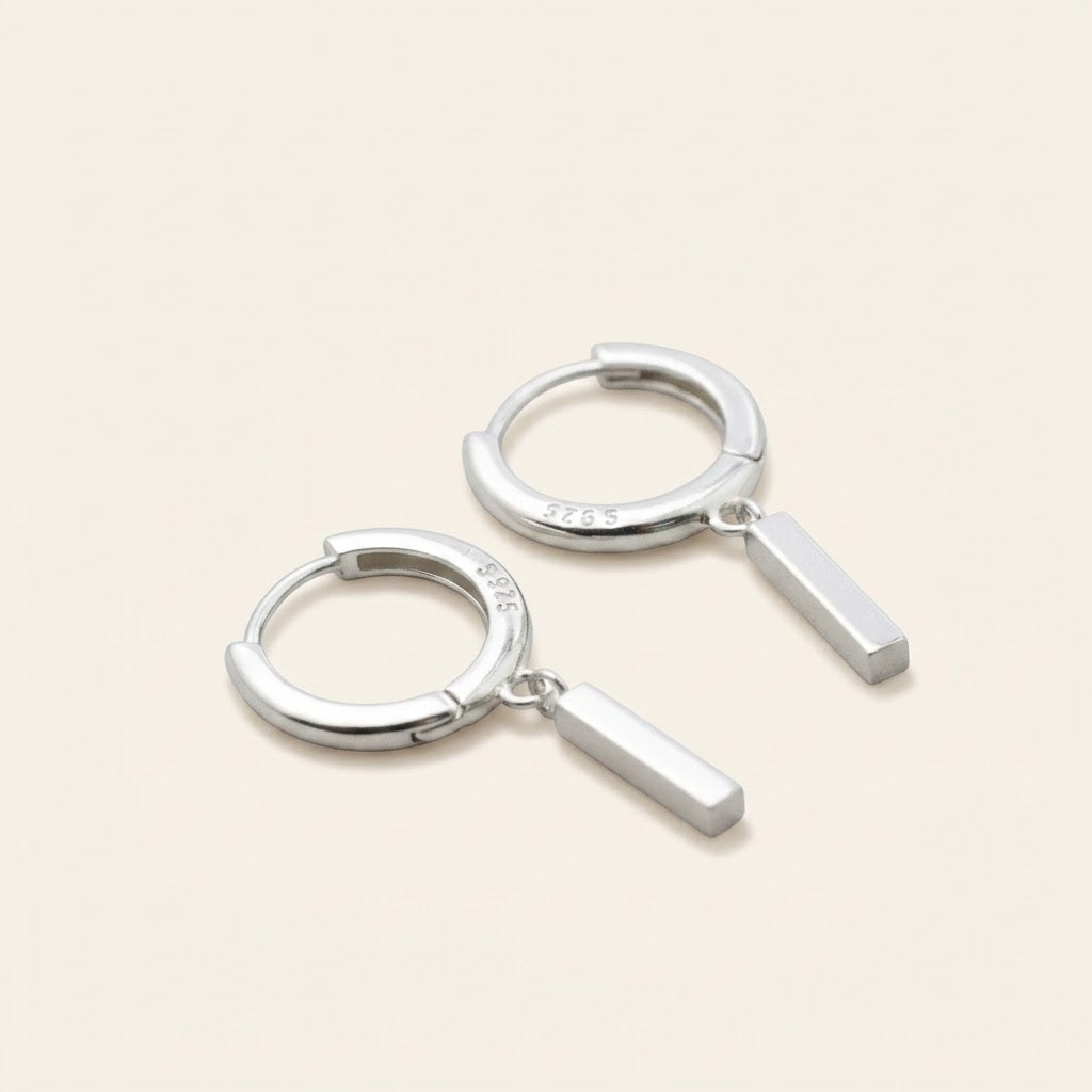 Tanya Hoop Bar Earrings