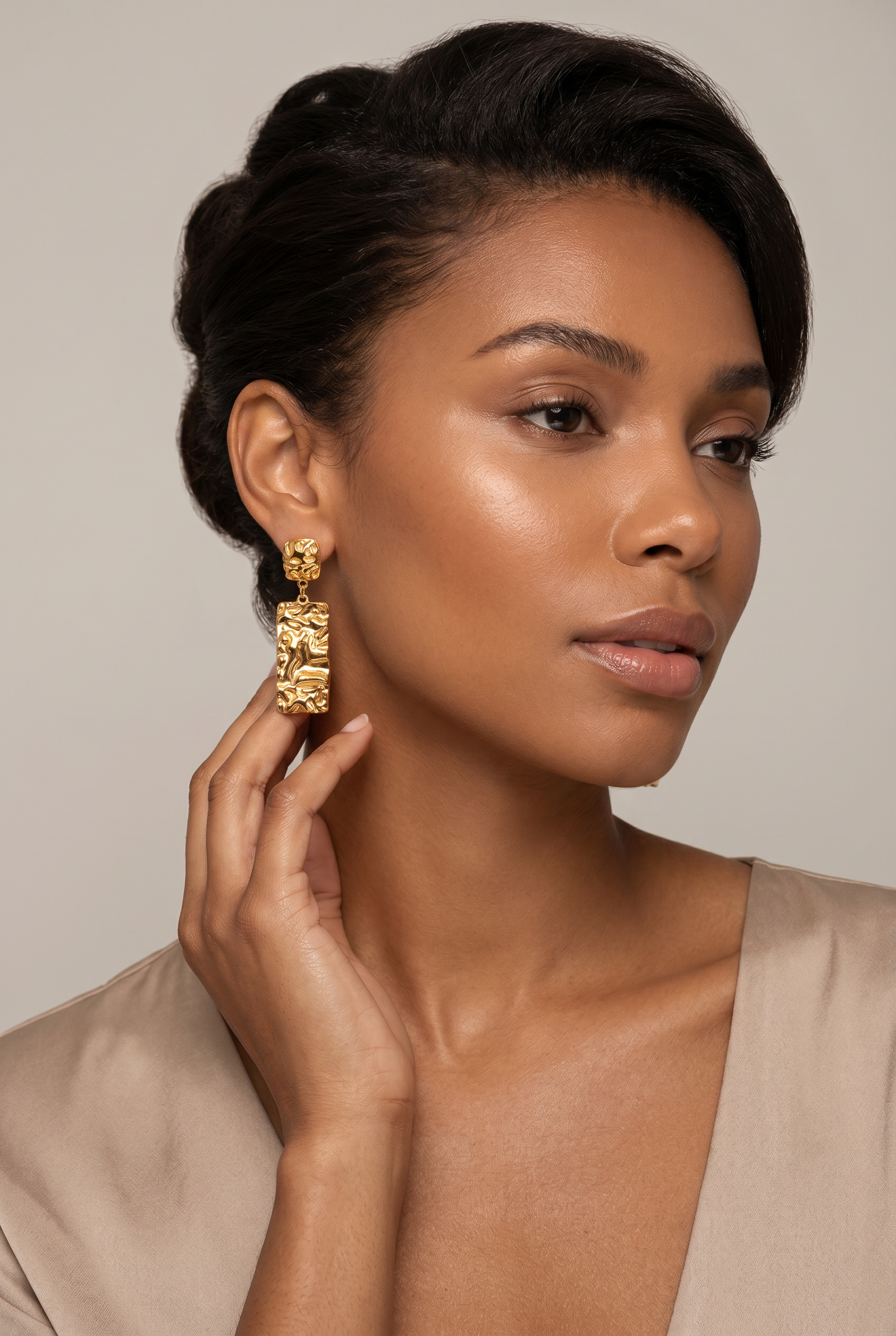 Rhea Textured Geometric Earrings