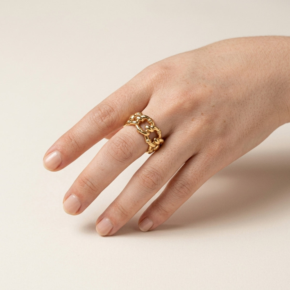 Rena Chain Link Open Ring