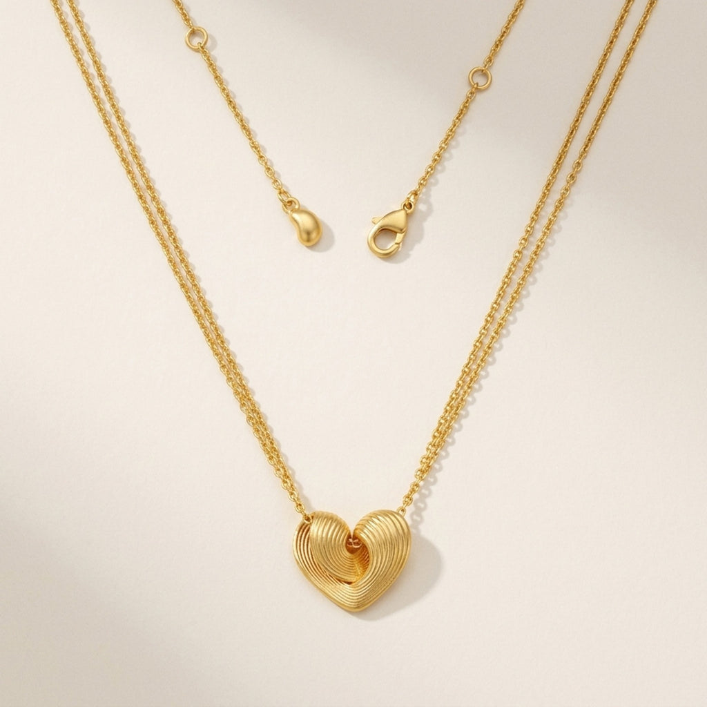 Odessa Swirl Heart Pendant Necklace