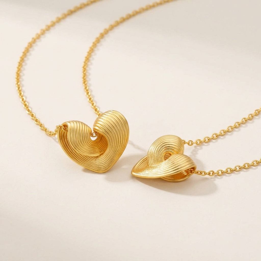 Odessa Swirl Heart Pendant Necklace