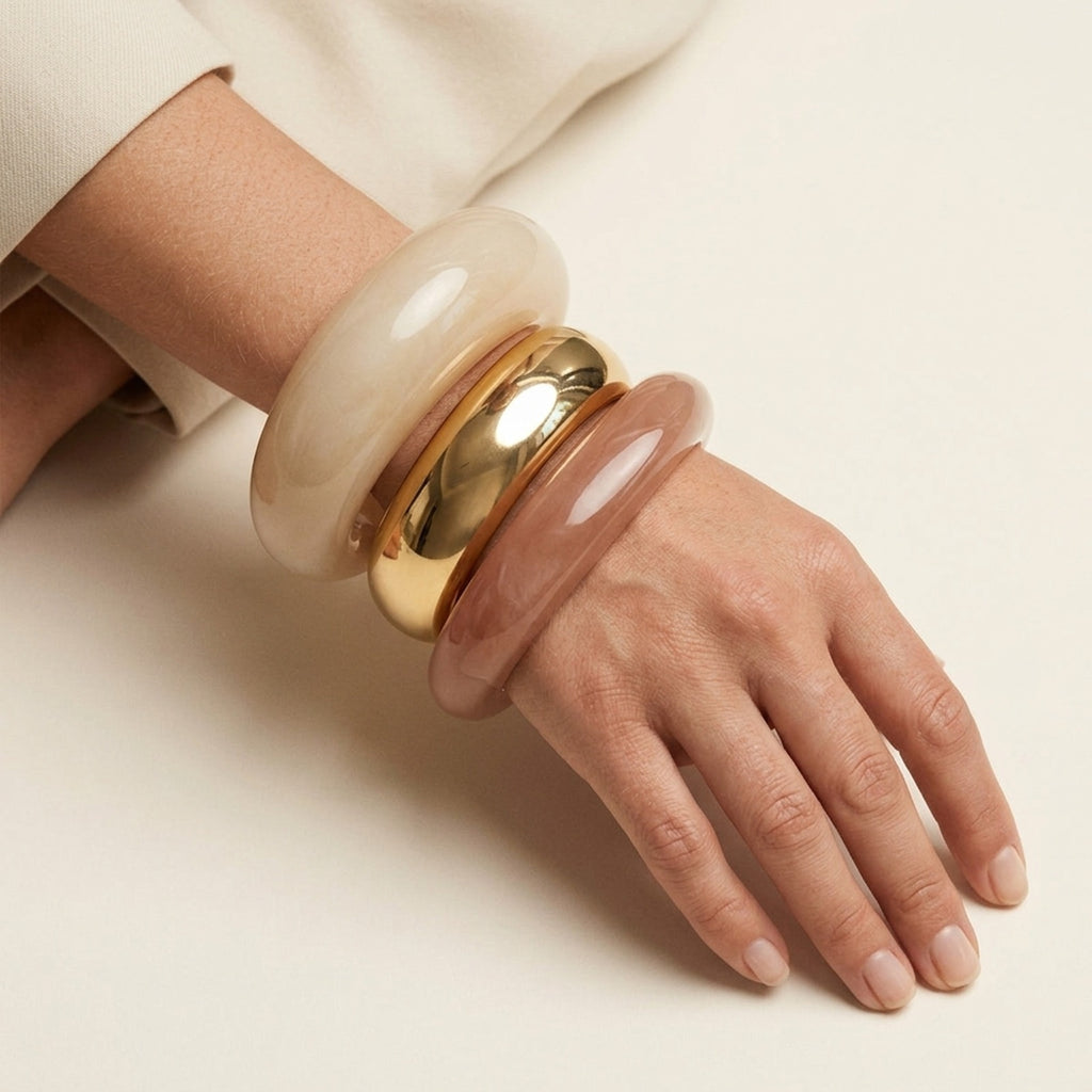 Jenna 3 Piece Chunky Resin Bracelet Set