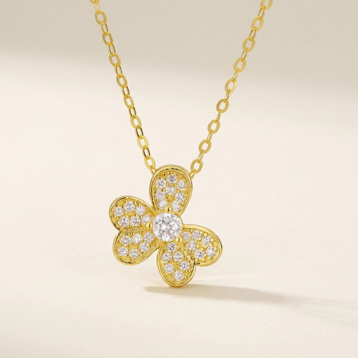Manama Three Leaf Clover Pendant Necklace