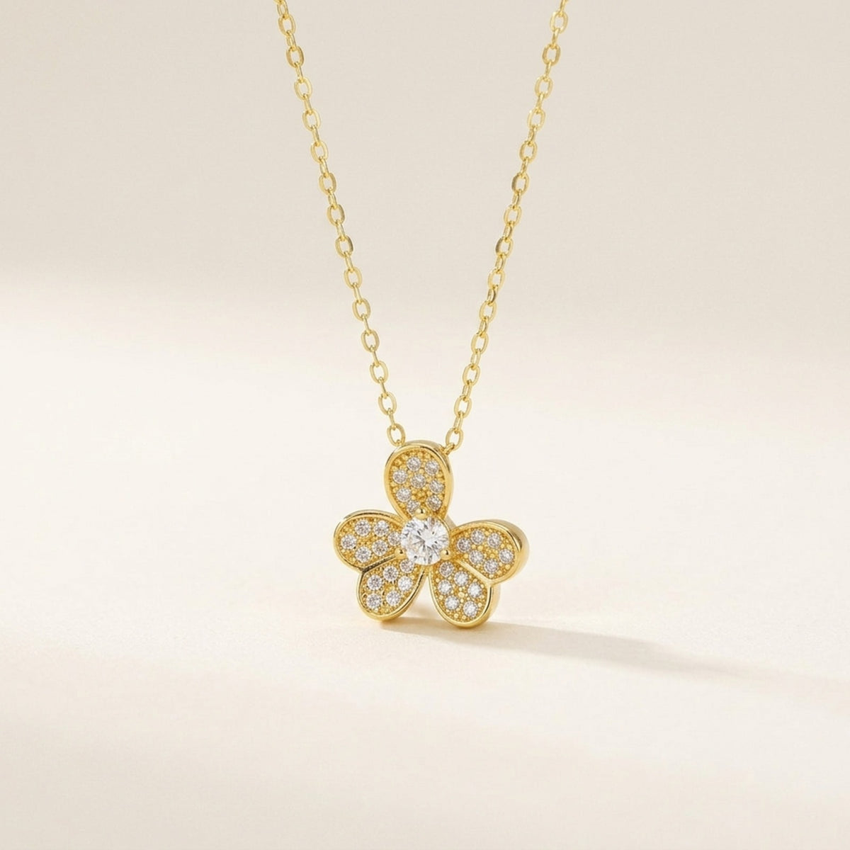 Manama Three Leaf Clover Pendant Necklace