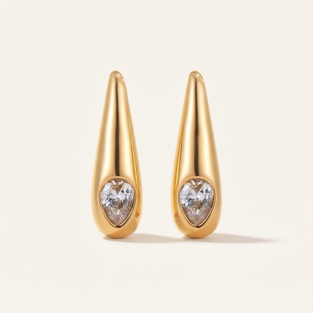 Lucia Crystal-Tip Drop Earrings