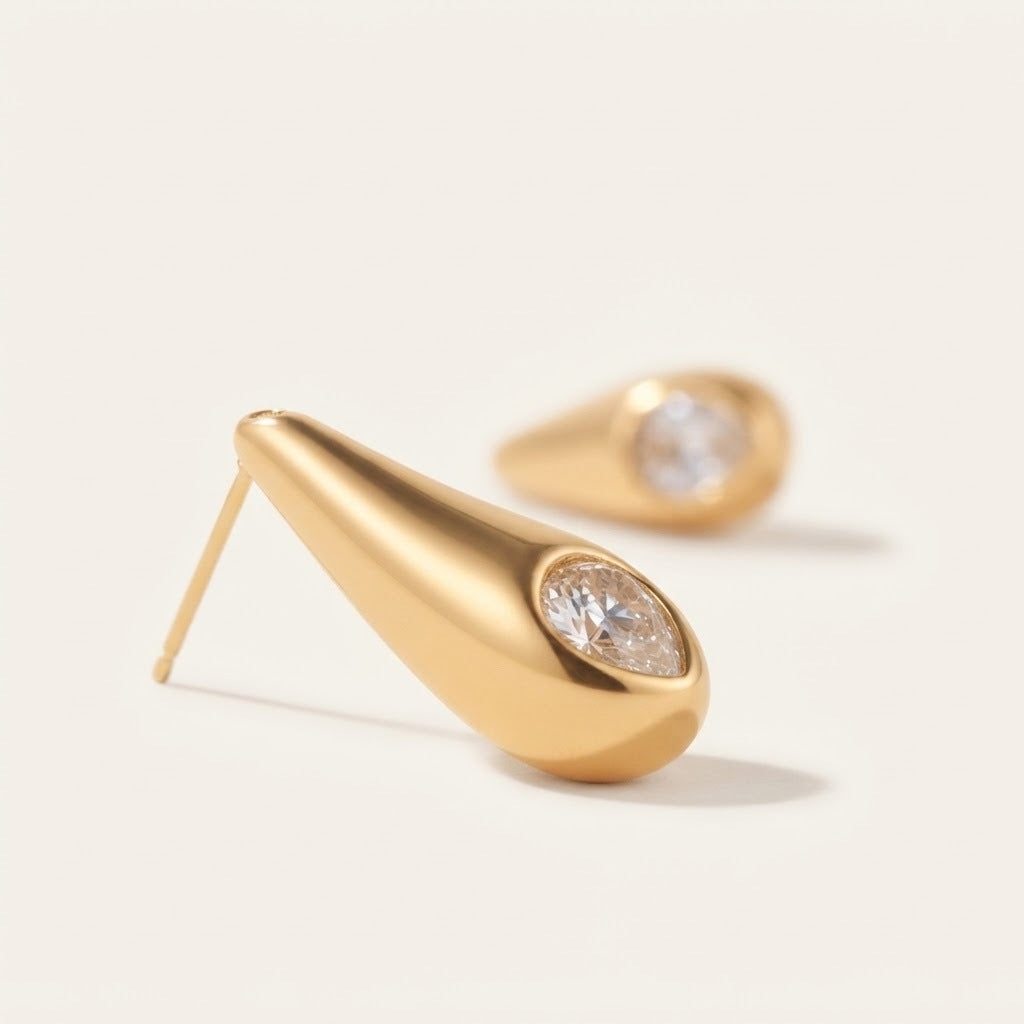 Lucia Crystal-Tip Drop Earrings