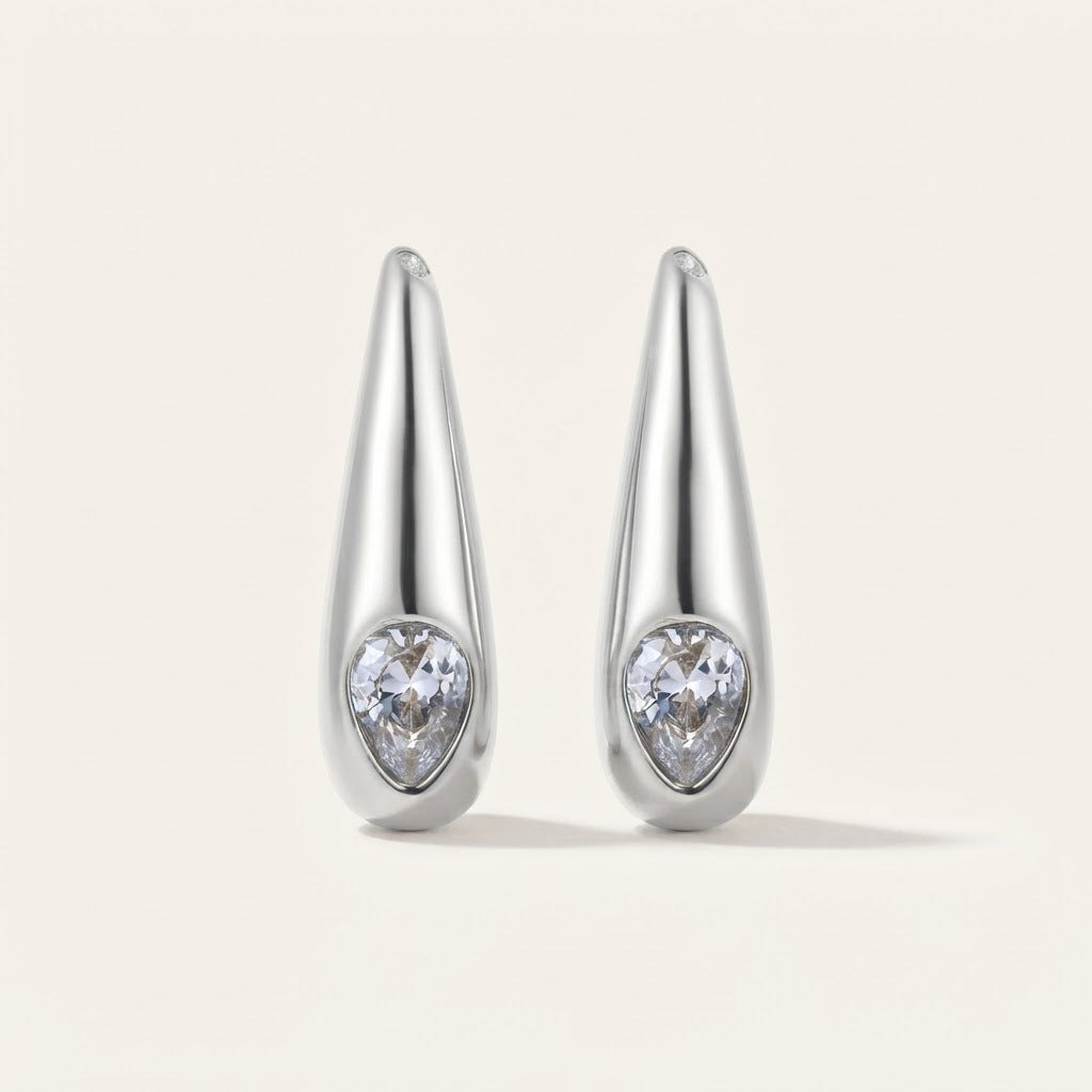 Lucia Crystal-Tip Drop Earrings
