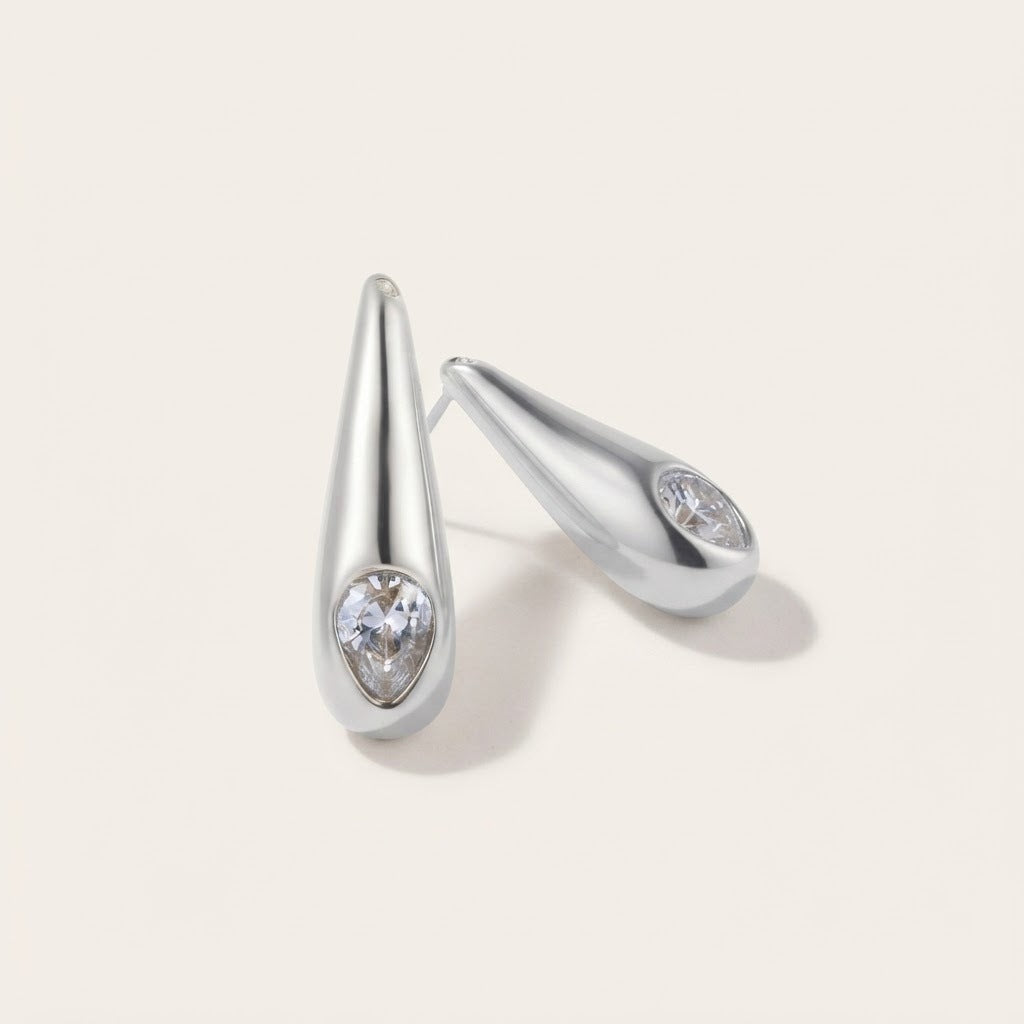 Lucia Crystal-Tip Drop Earrings