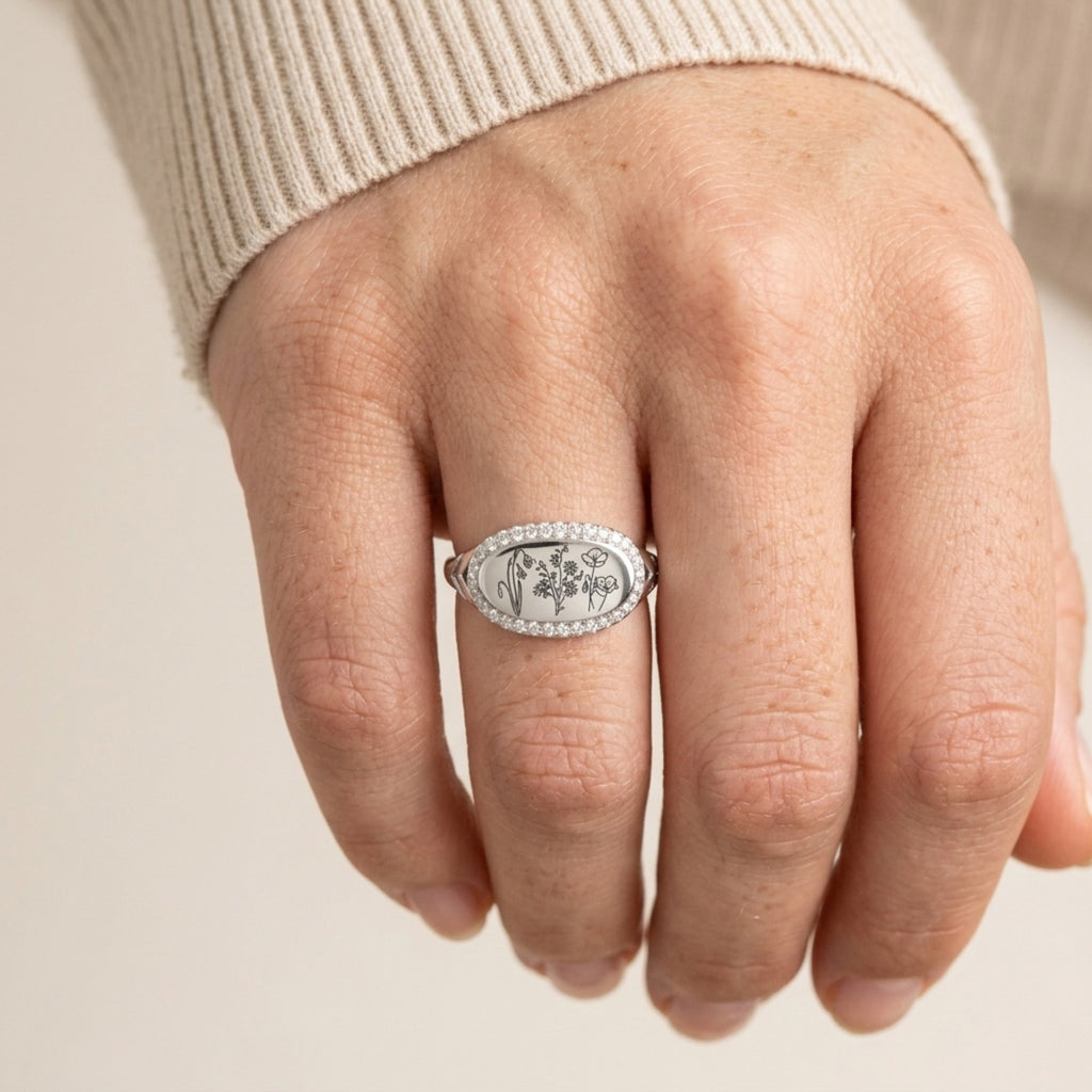 Capucine Flower Epoxy Signet Ring