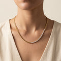 Estelle Half Crystal Half Chain Necklace