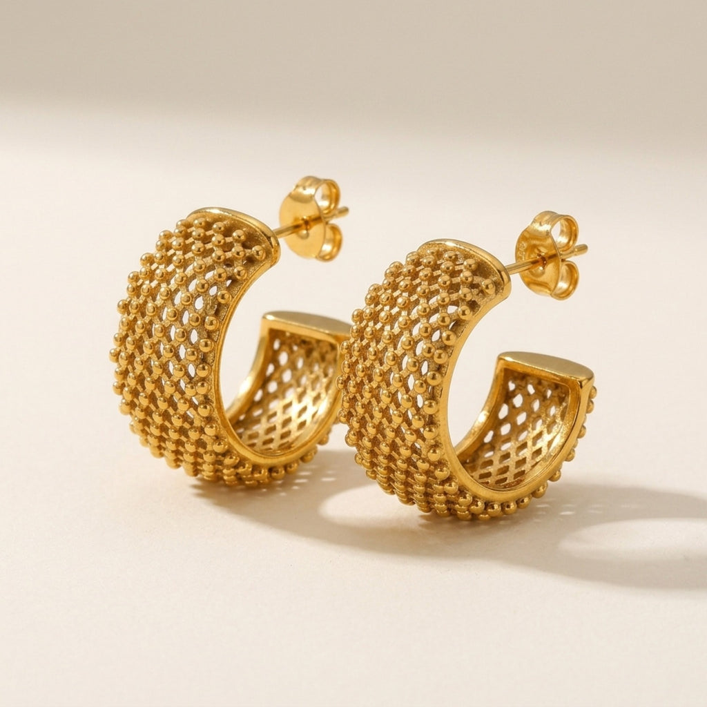 Cannes Mesh C-Hoop Earrings