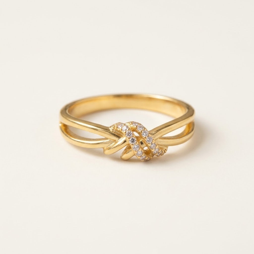 Oriana Inlaid Wrapped Knot Ring