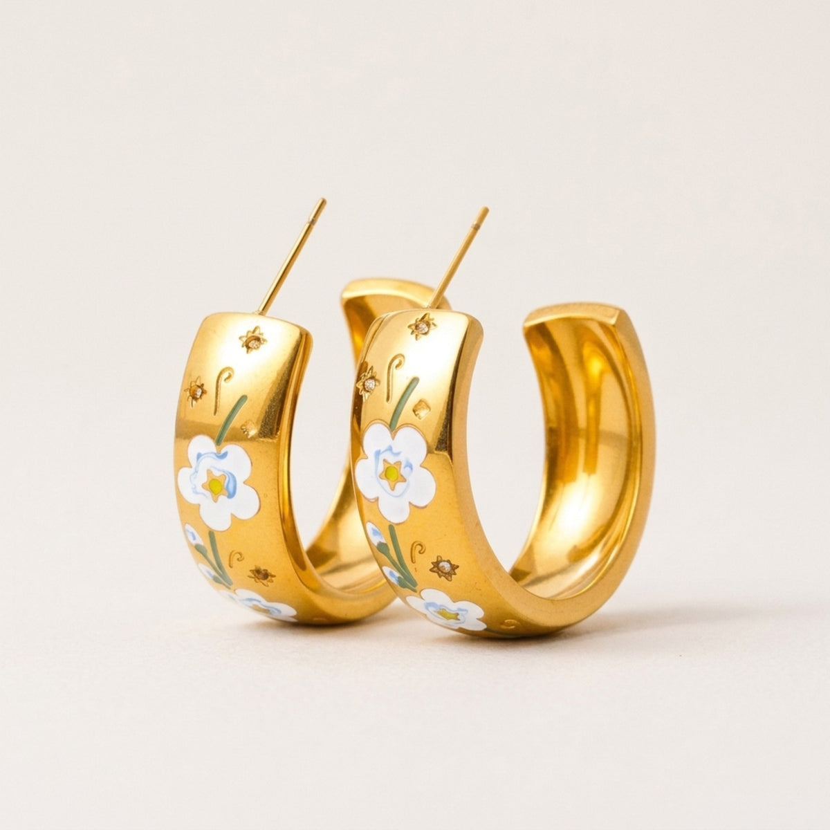 Prague Ring Shape C-Hoop Earrings