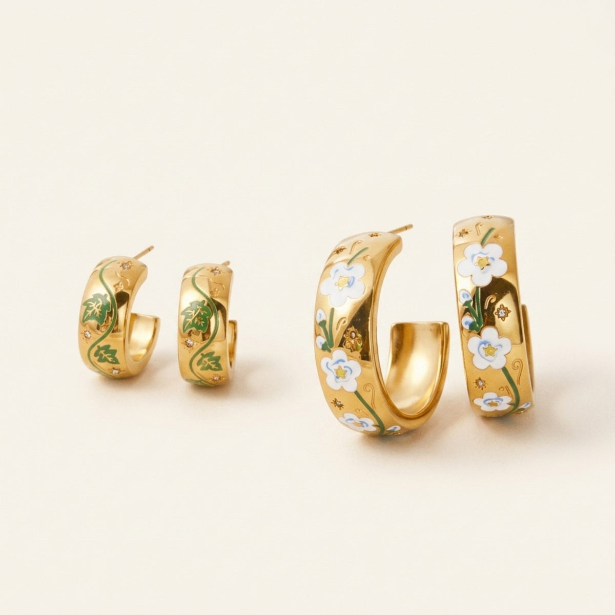 Prague Ring Shape C-Hoop Earrings