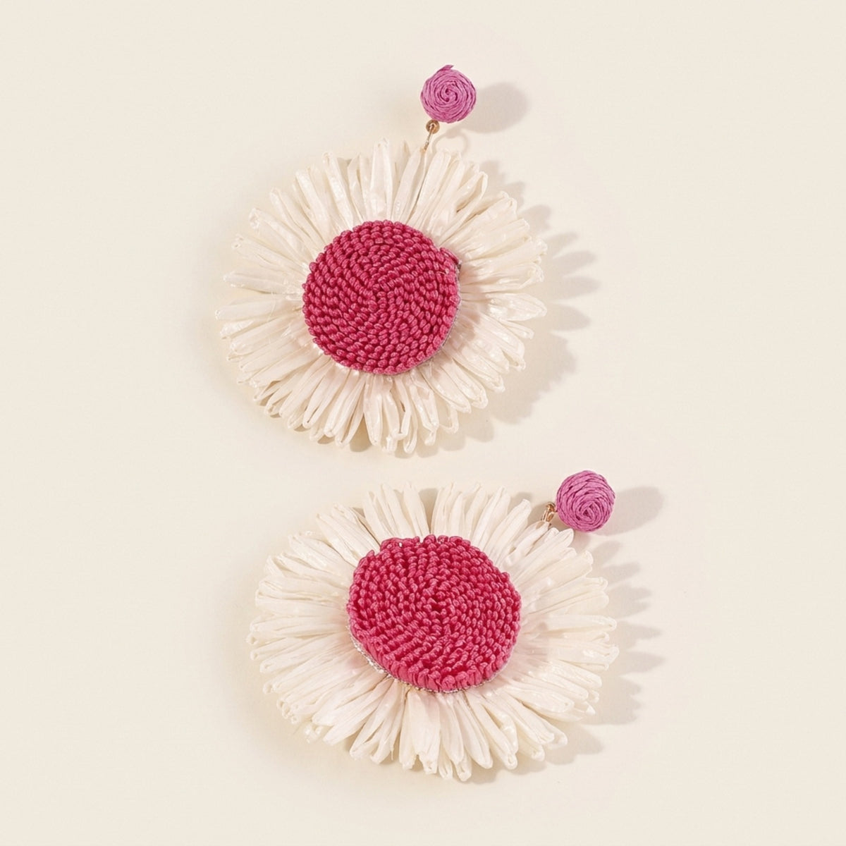 Heliana Sunflower Rattan Earrings