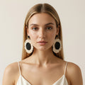 Heliana Sunflower Rattan Earrings