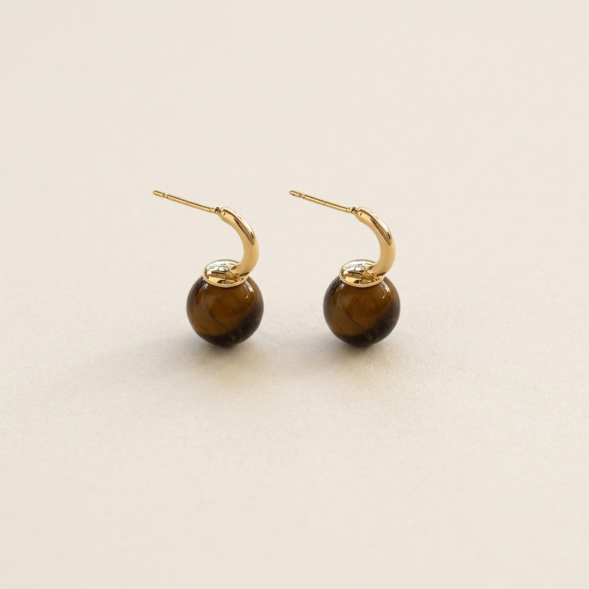 Ophelia Tiger Eye Ball Drop Earrings