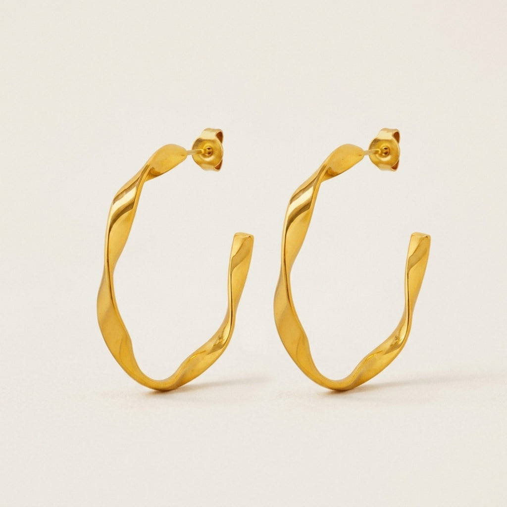 Dangzai C-Hoop Twist Earrings