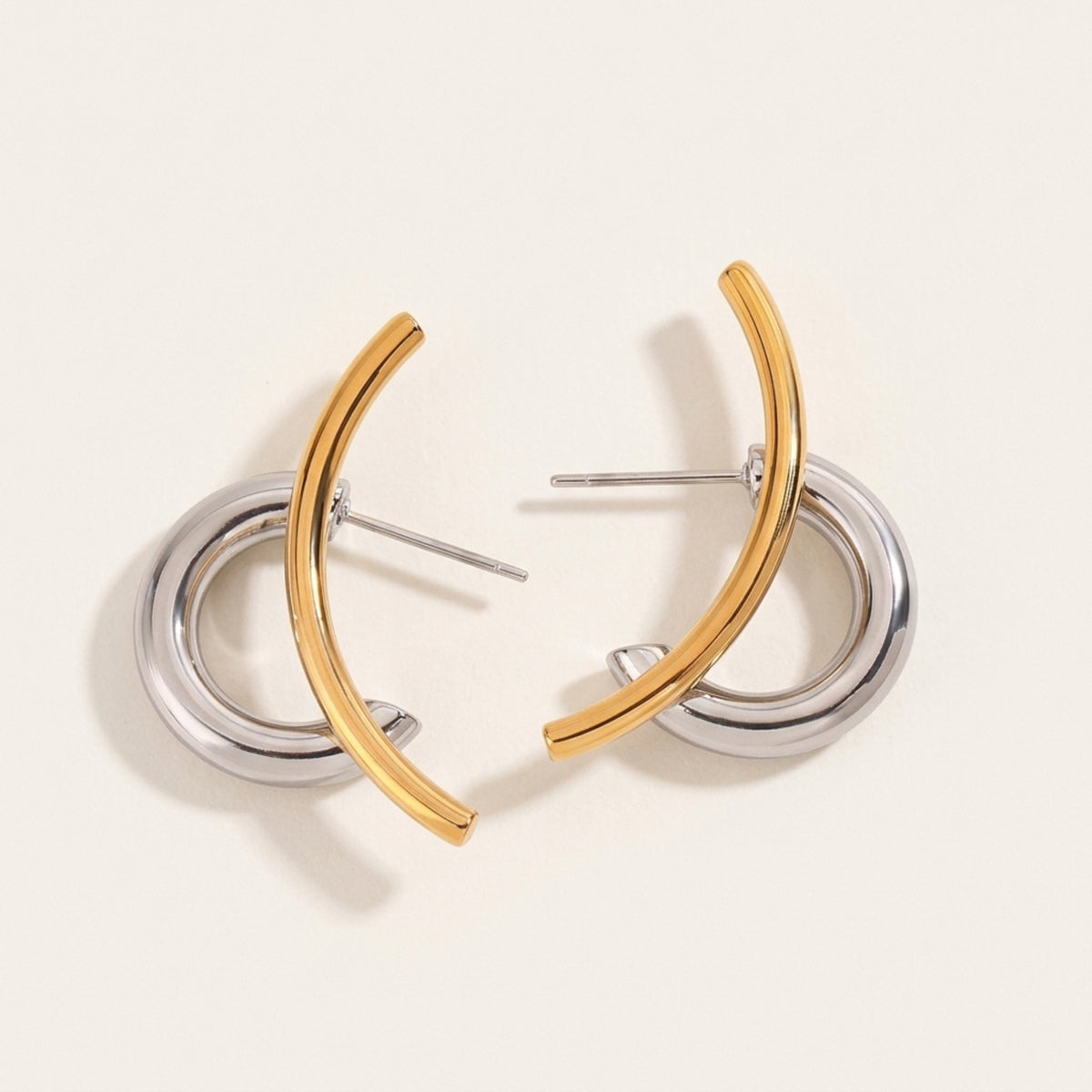 Giza Two-Tone C-Hoop Earrings