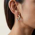 Giza Two-Tone C-Hoop Earrings