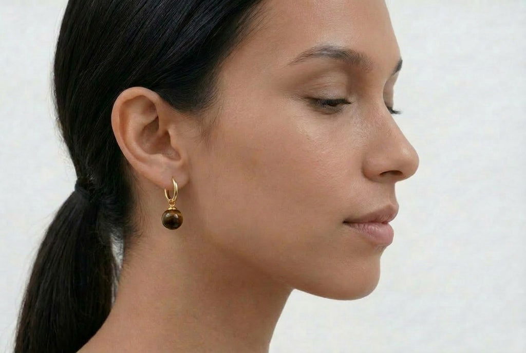 Ophelia Tiger Eye Ball Drop Earrings
