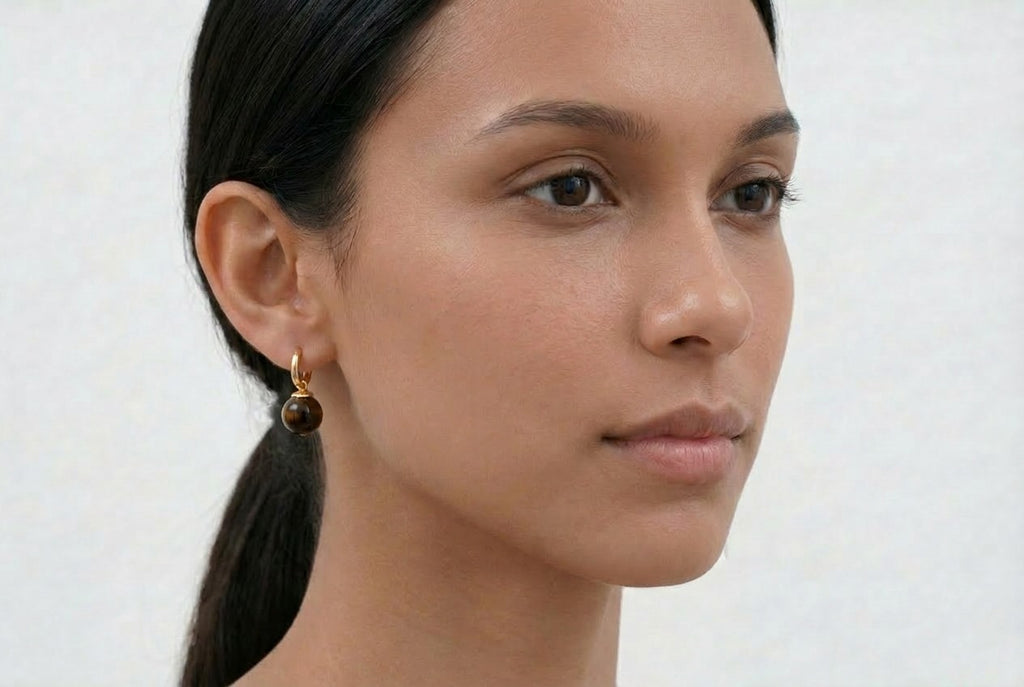 Ophelia Tiger Eye Ball Drop Earrings