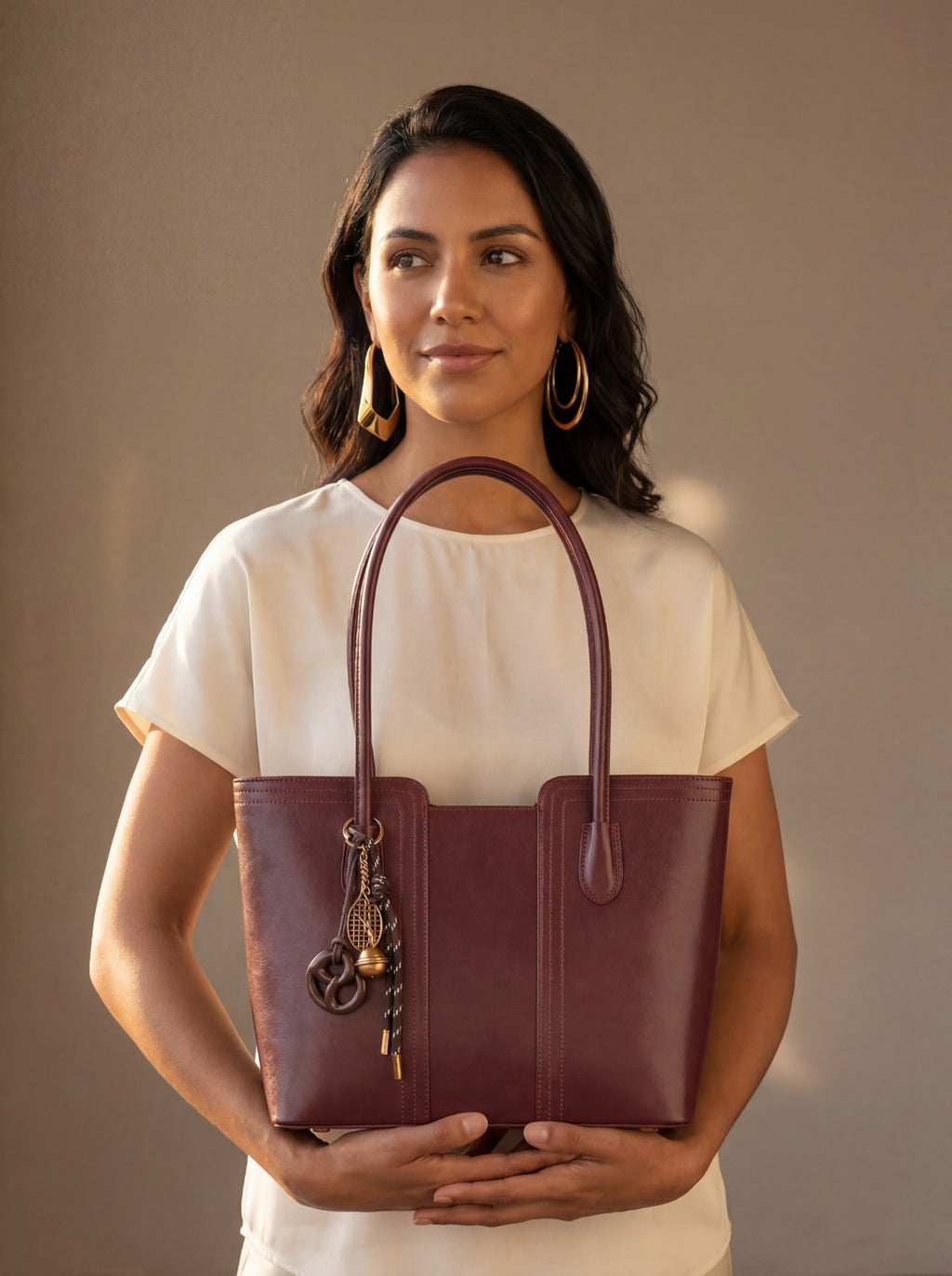 Ayame Leather Tote Bag