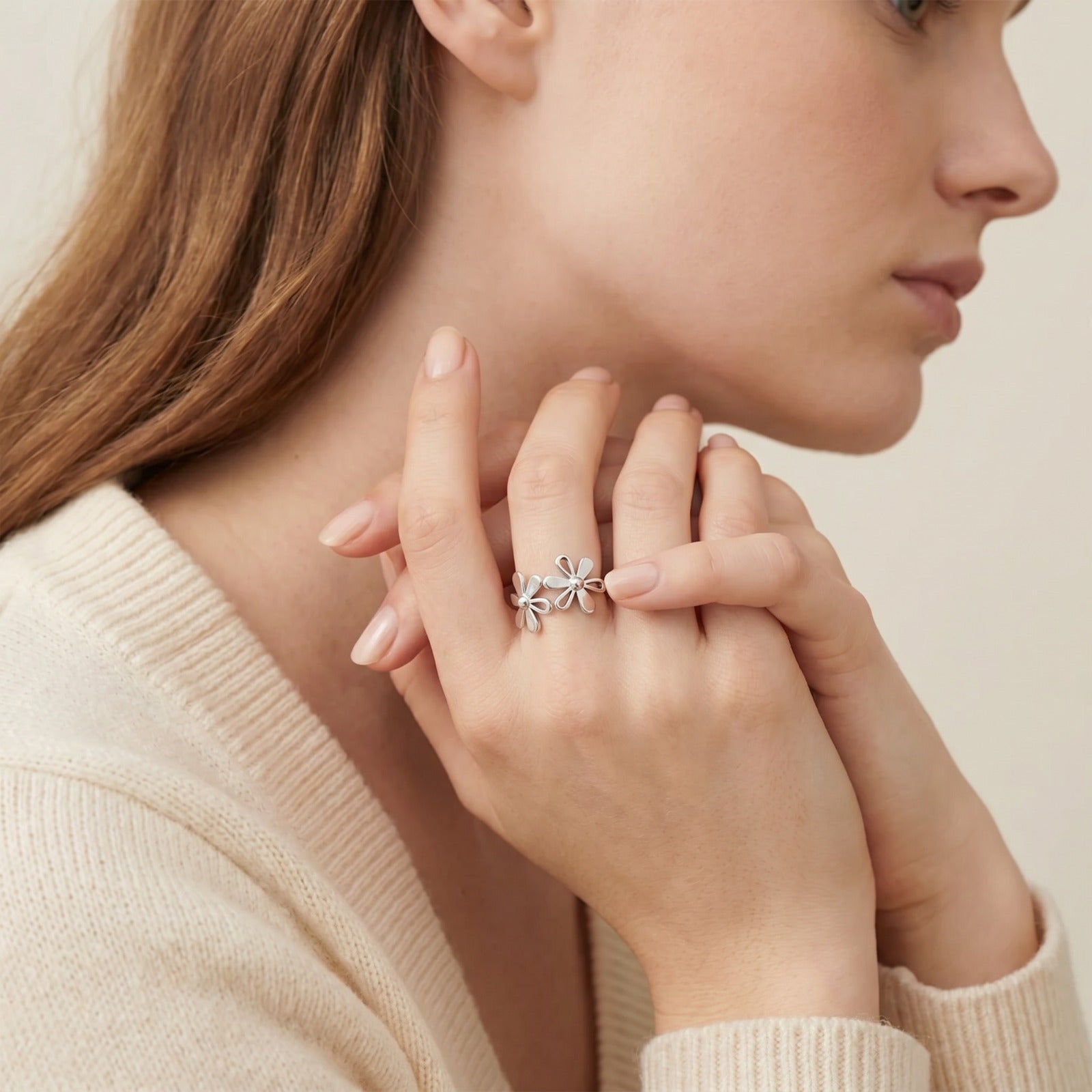Yoko Flower Open Ring