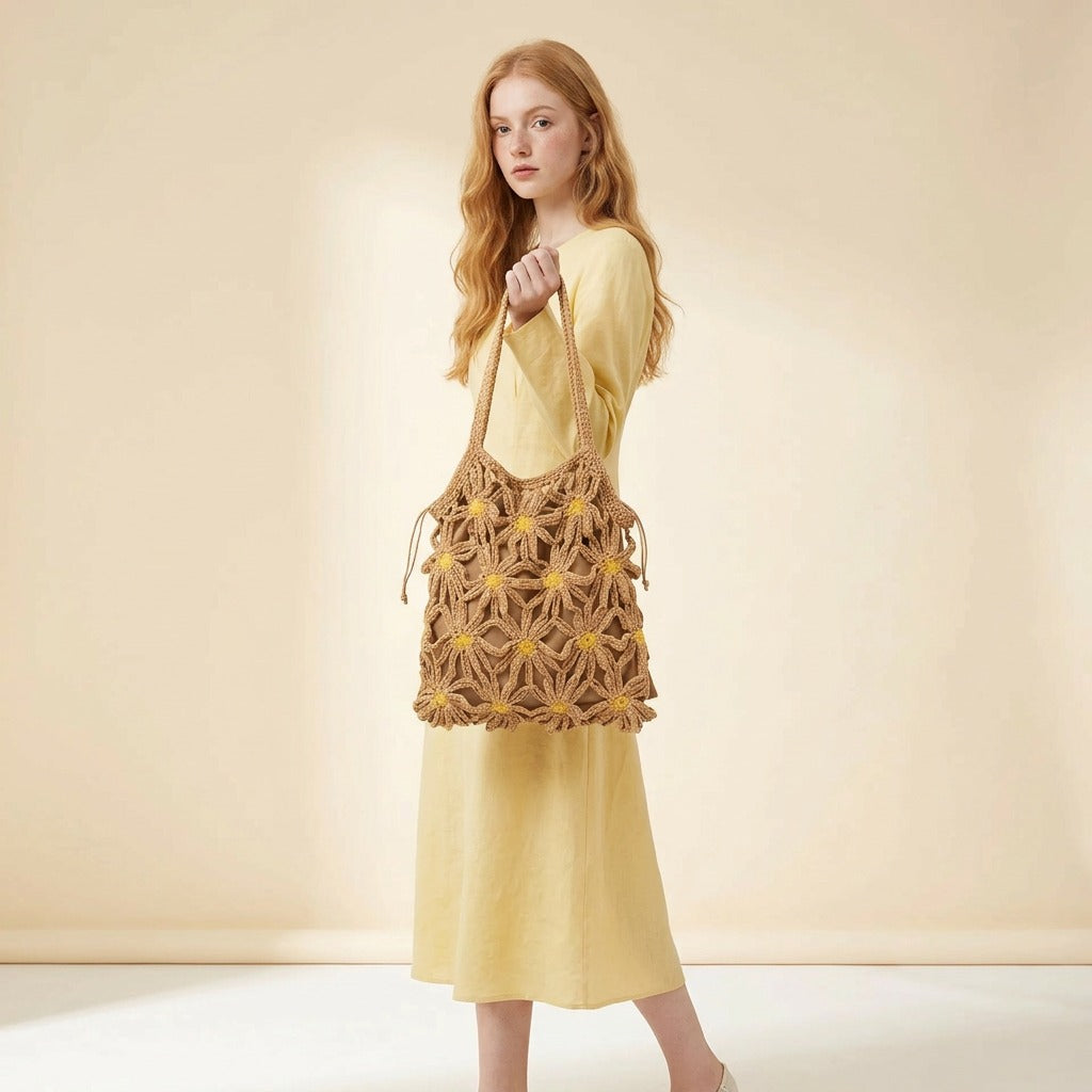 Deniz Crochet Daisy Shoulder Bag