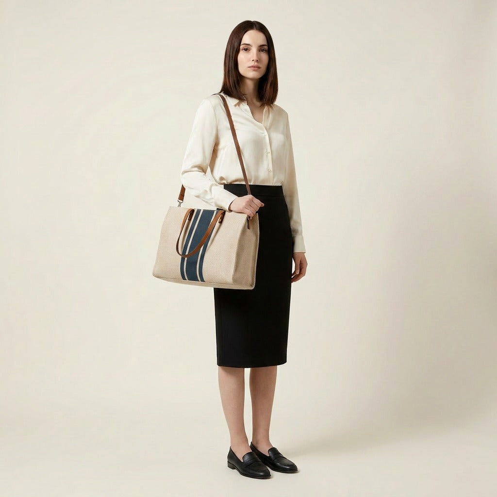 Tasha Striped Tote Bag