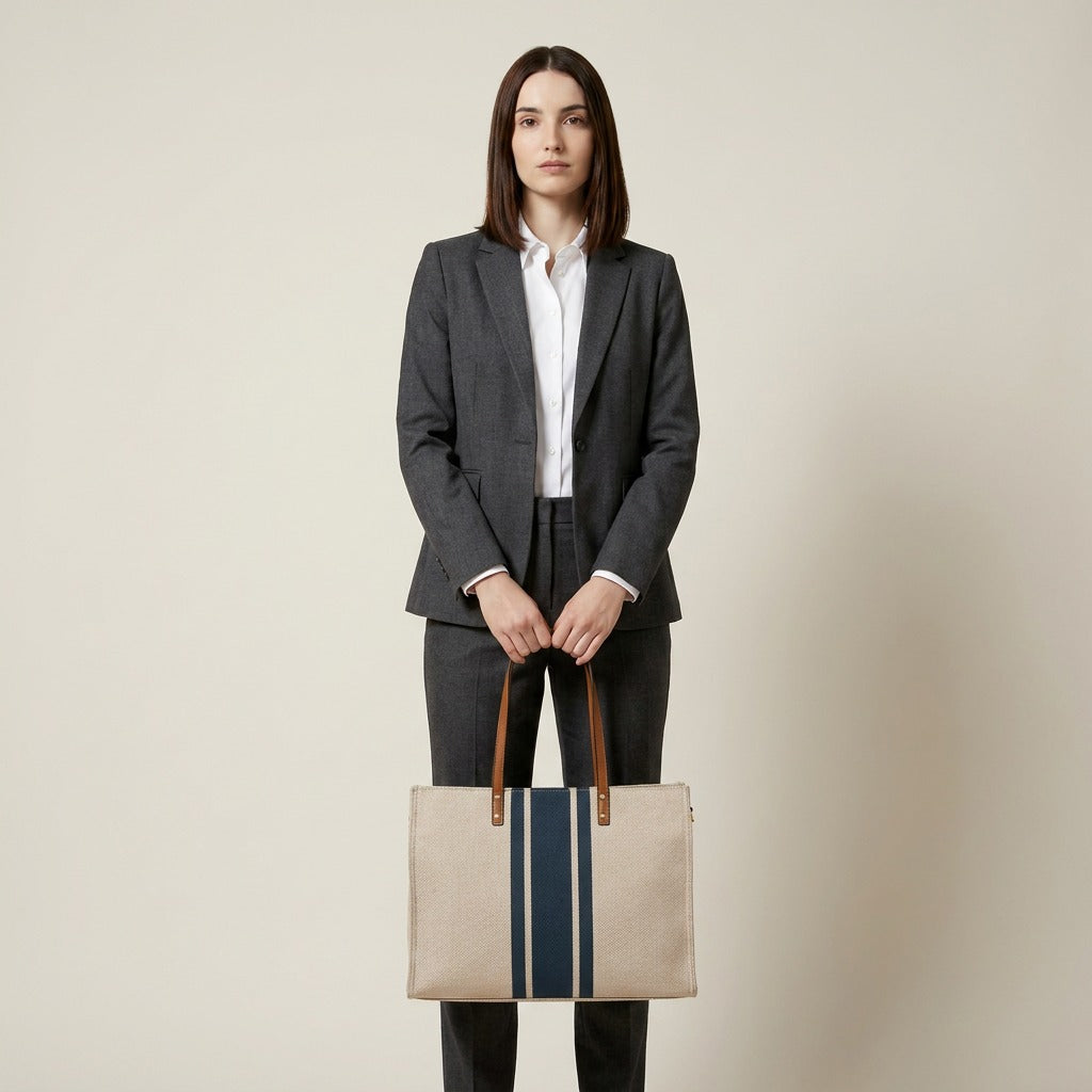 Tasha Striped Tote Bag