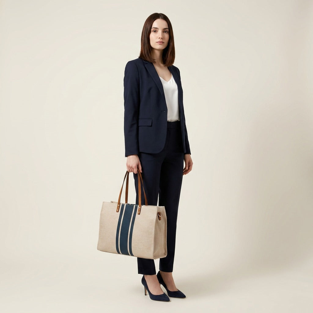 Tasha Striped Tote Bag