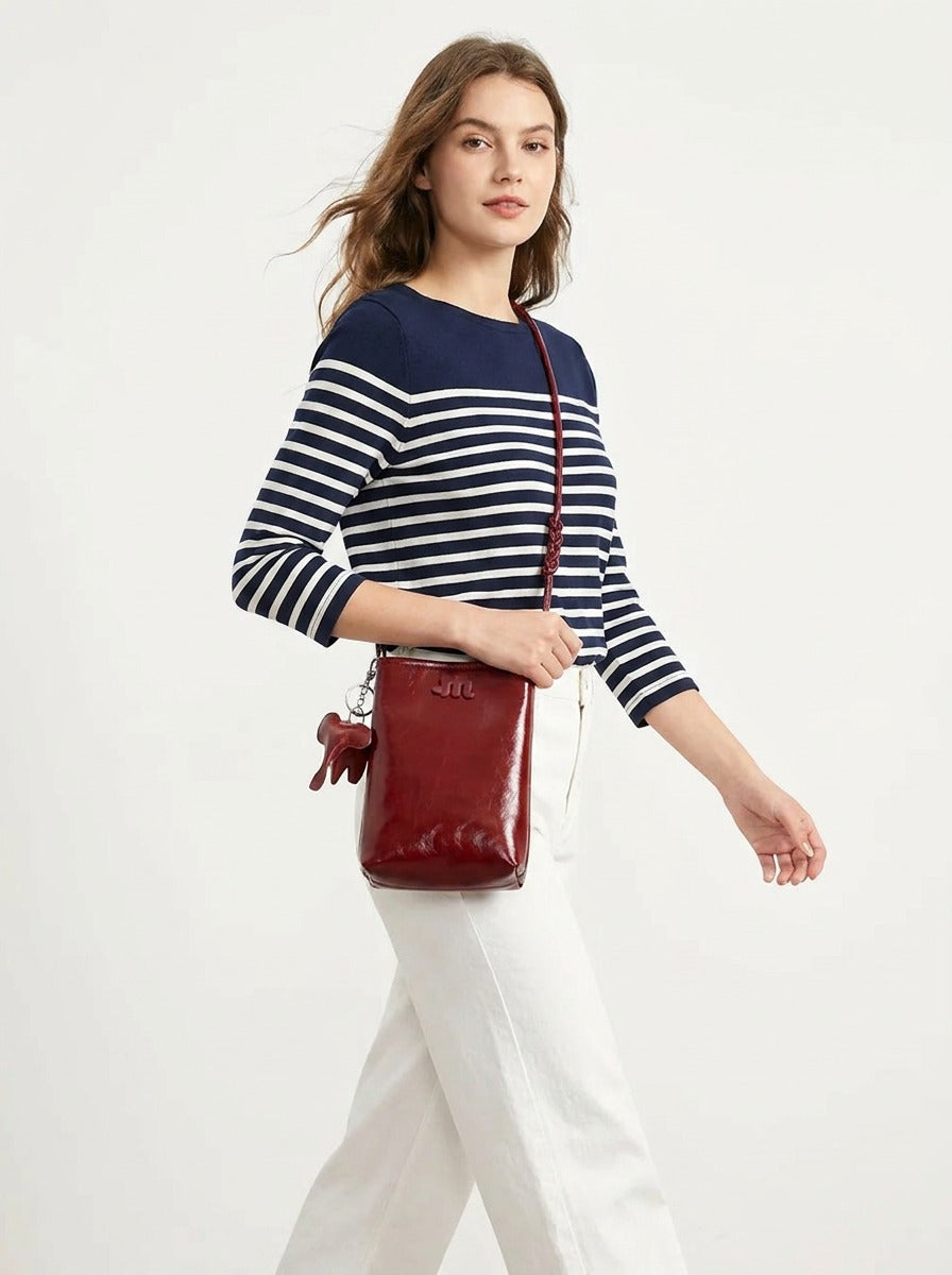 Astra Minimalist Crossbody Bag with Elephant Charm