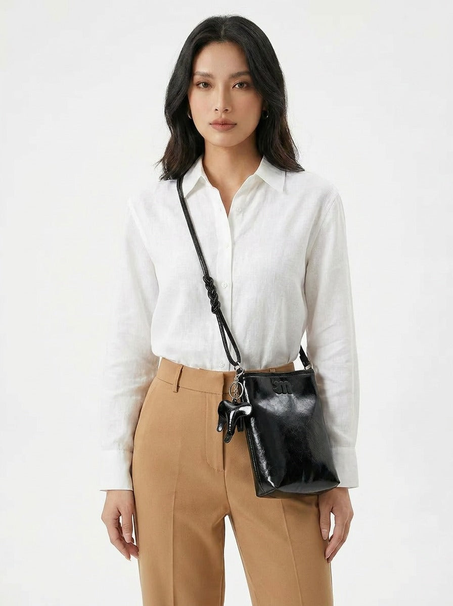 Astra Minimalist Crossbody Bag with Elephant Charm