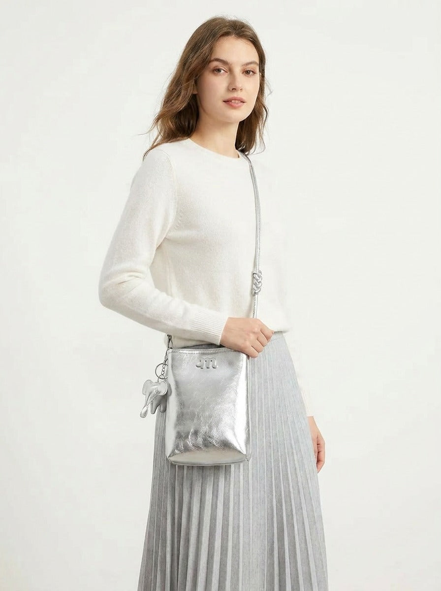 Astra Minimalist Crossbody Bag with Elephant Charm