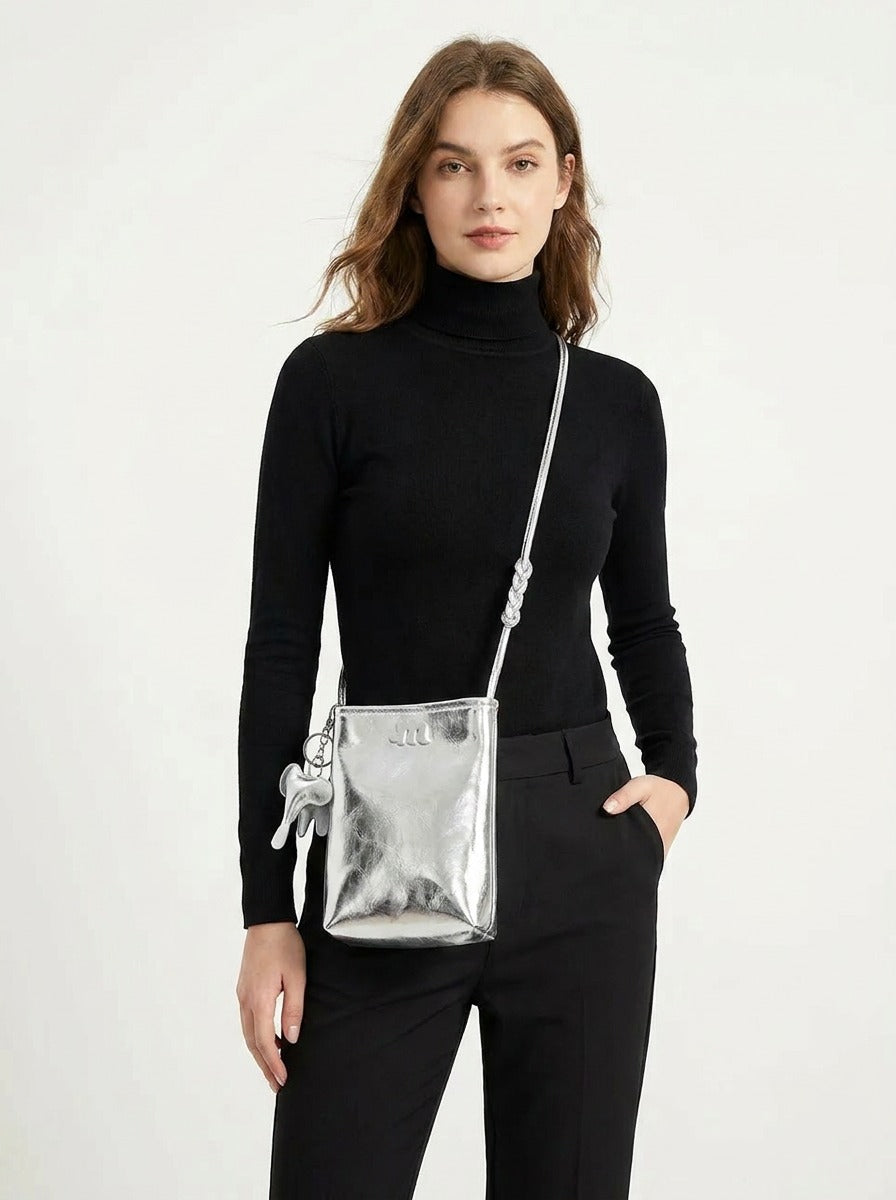 Astra Minimalist Crossbody Bag with Elephant Charm