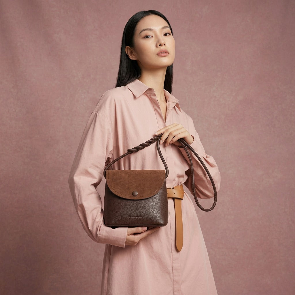 Morena Braided Handle Flap Crossbody Bag