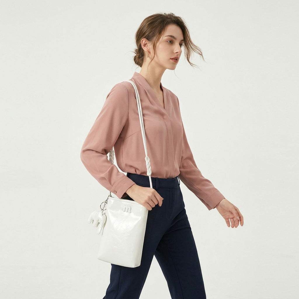 Astra Minimalist Crossbody Bag with Elephant Charm