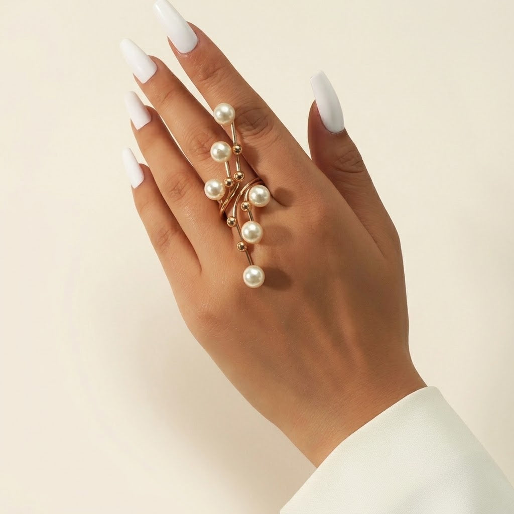 Selena Pearl Bypass Ring