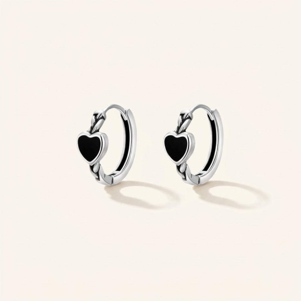 Zaranj Heart Hoop Earrings