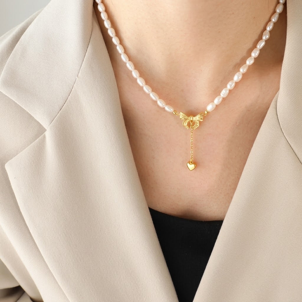 Zhuji Freshwater Pearl Heart Necklace