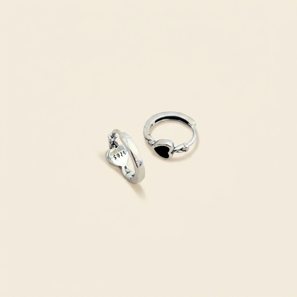 Zaranj Heart Hoop Earrings