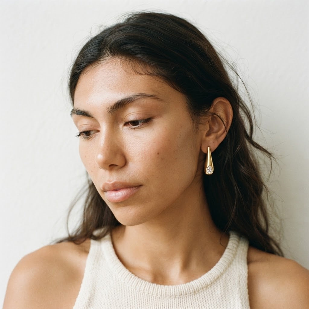 Lucia Crystal-Tip Drop Earrings