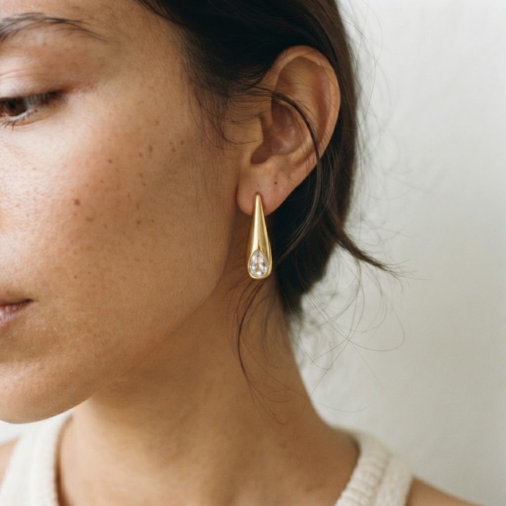 Lucia Crystal-Tip Drop Earrings