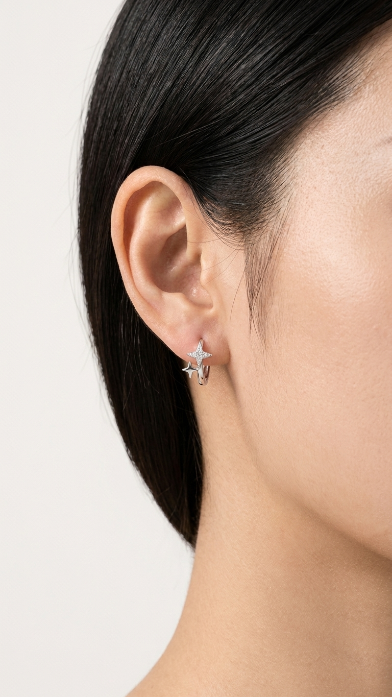 Lumiere Star Hoop Earrings