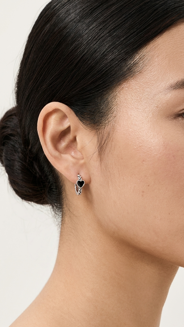 Zaranj Heart Hoop Earrings